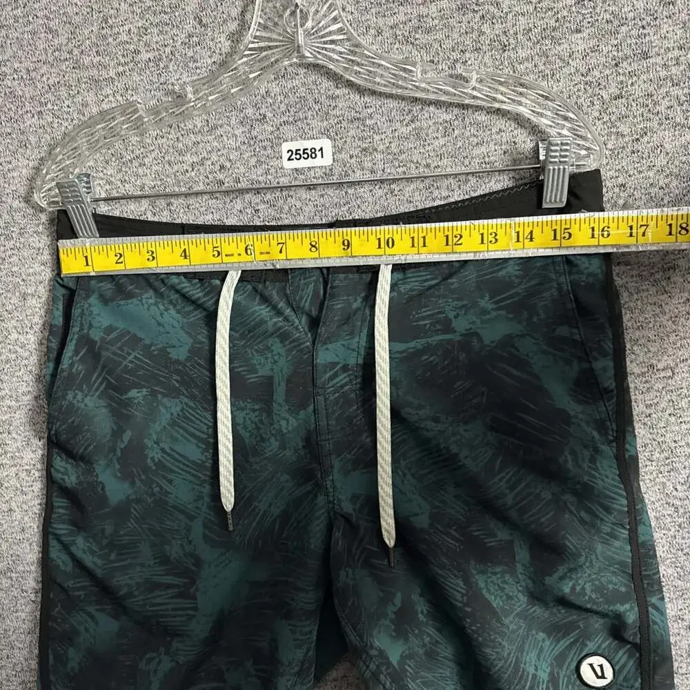Vuori Men's Size 30 Black Green Polyester Cruise Boardshorts Summer Vacation 7